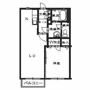 スカイハウス(1LDK/2階)の間取り写真