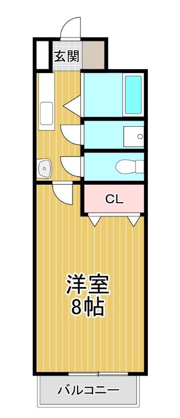 第3コーポ江頭(1K/3階)の間取り写真