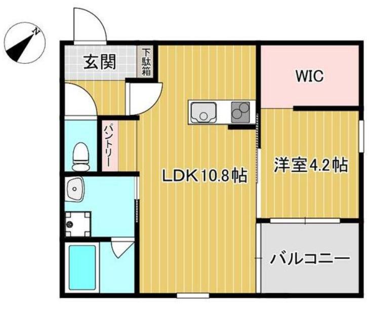 ソレイユ戸島(1LDK/2階)の間取り写真