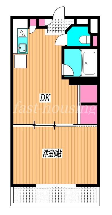 ローズガーデンⅠ(1DK/2階)の間取り写真