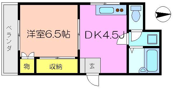 小泉ビル(1DK/2階)の間取り写真