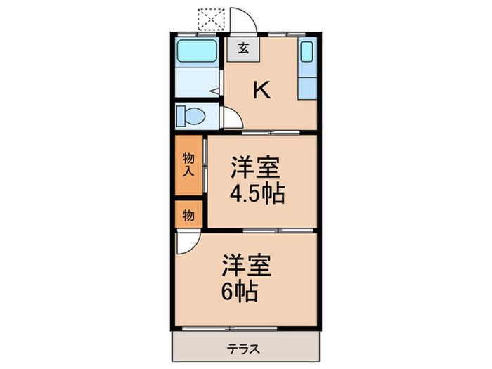 泉ハイム(2K/1階)の間取り写真
