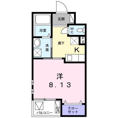 トゥーレン コティ(1K/4階)の間取り写真