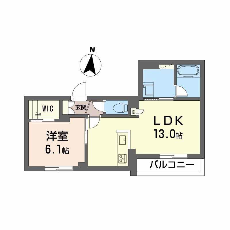 イムーブルII(1LDK/3階)の間取り写真