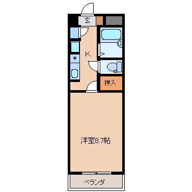 ステーションコート(1K/4階)の間取り写真