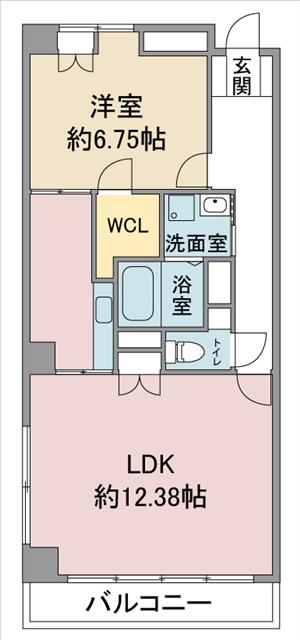 シャルマン高社(1LDK/5階)の間取り写真