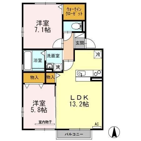 マノワール・KII A(2LDK/2階)の間取り写真