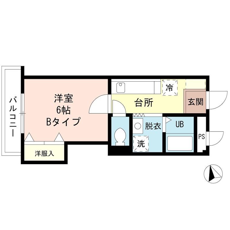 GSアプローズ(1K/2階)の間取り写真