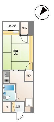 ビエラコート米子(1K/3階)の間取り写真