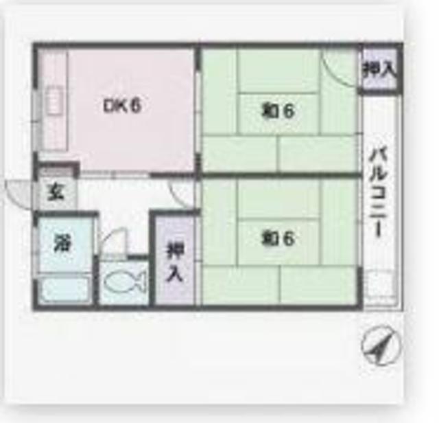 古川ビル(2DK/2階)の間取り写真