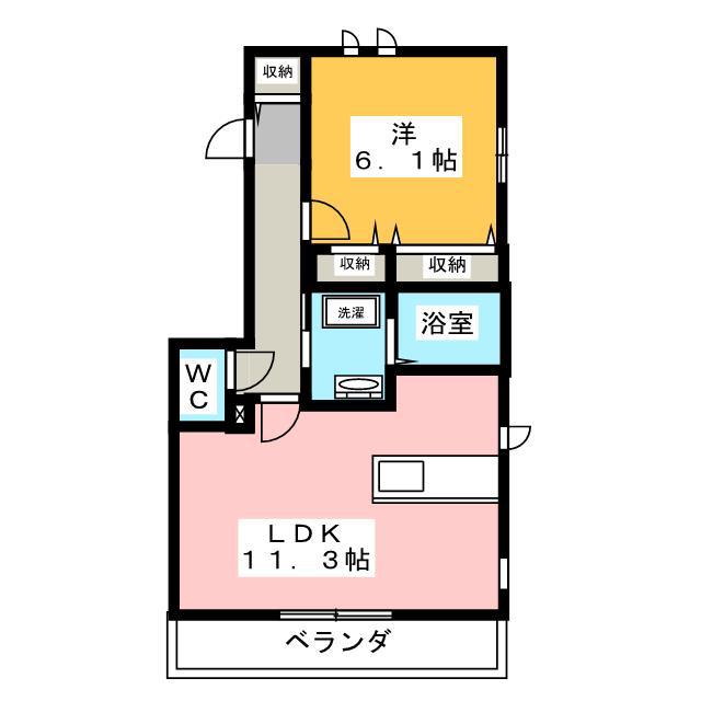メゾン・サラン(1LDK/2階)の間取り写真