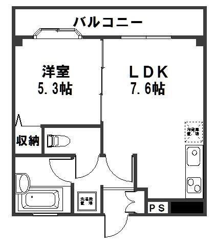 ホワイトパールパレス(1LDK/2階)の間取り写真