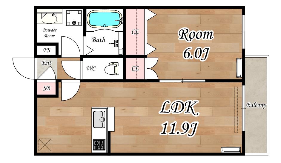 CASA FELICE VITA(1LDK/1階)の間取り写真