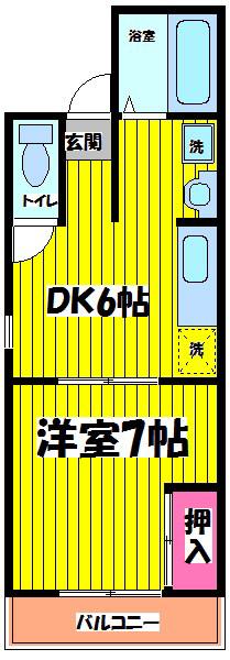 シティハイツ国領(1DK/1階)の間取り写真