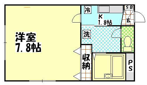 メゾンFUJI(1K/1階)の間取り写真