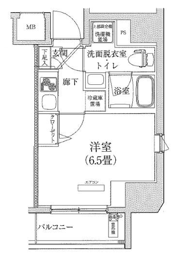 ティモーネグランデ立川(1K/12階)の間取り写真
