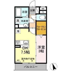 ベルエア御器所(1DK/3階)の間取り写真