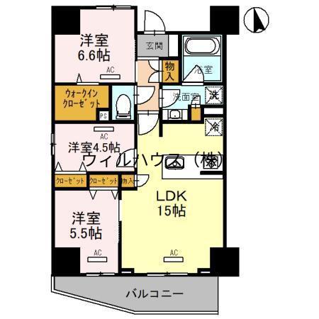 グランドポー(3LDK/7階)の間取り写真