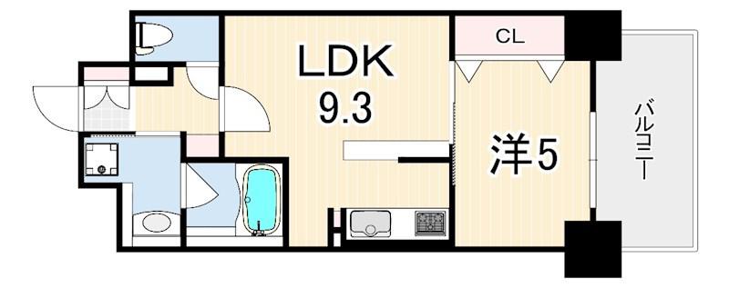 D-1兵庫(1LDK/7階)の間取り写真