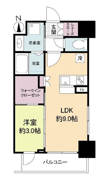セレニテ谷町四丁目アリエ(1LDK/2階)の間取り写真