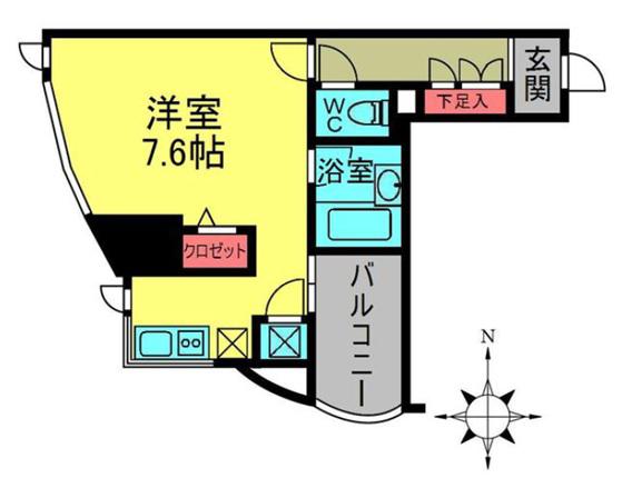 ハイム光(1K/2階)の間取り写真