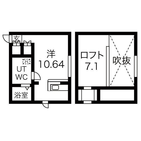 プリマカスターニャ宇都宮壱番館(ワンルーム/1階)の間取り写真