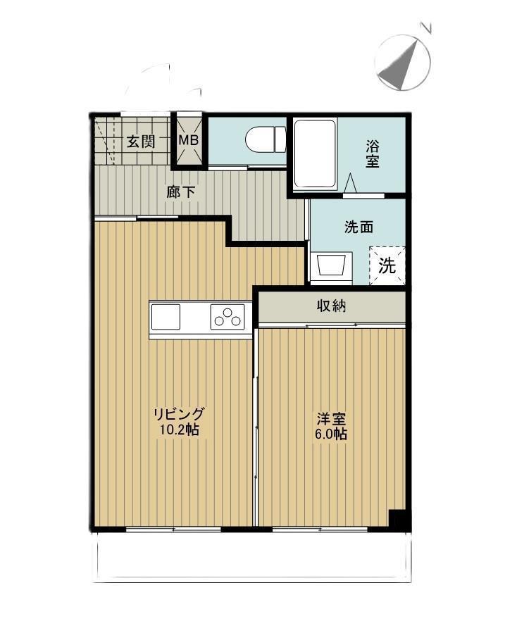 利右衛門参番館(1LDK/3階)の間取り写真