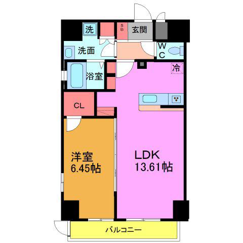 ジュウセイ レジデンス(1LDK/8階)の間取り写真