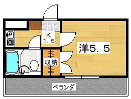 富士第一ビル(1K/2階)の間取り写真