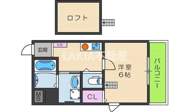 ブリリアントコア(1K/3階)の間取り写真