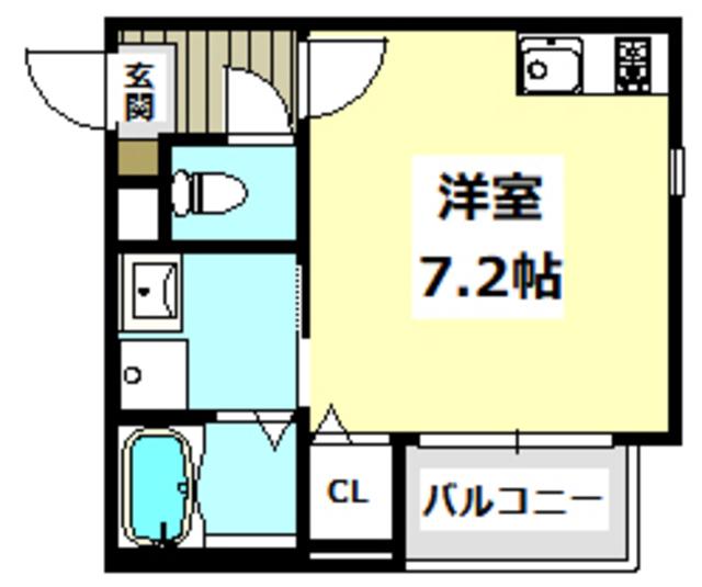 グレイス千里丘(ワンルーム/2階)の間取り写真