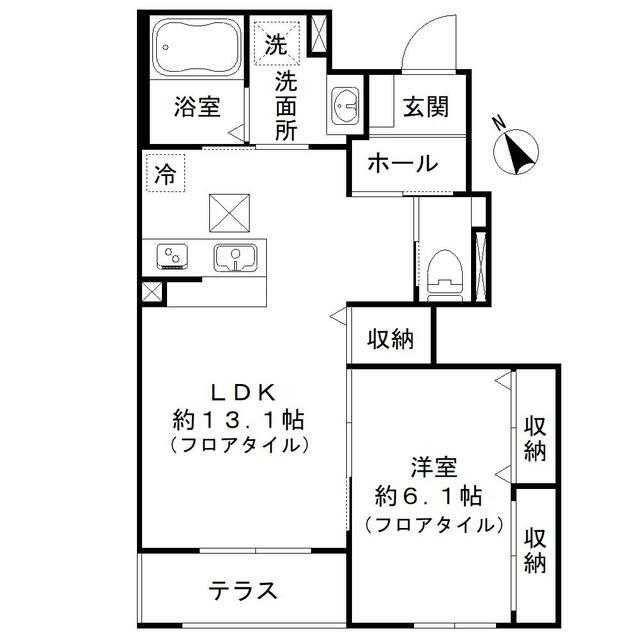 ネオ・クレスト(1LDK/1階)の間取り写真