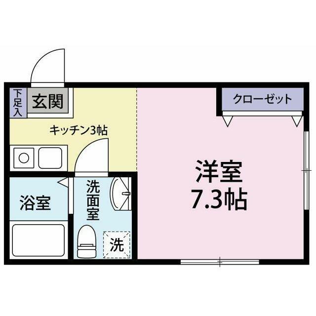 ダイヤモンドヒルズ横浜原宿I(1K/1階)の間取り写真