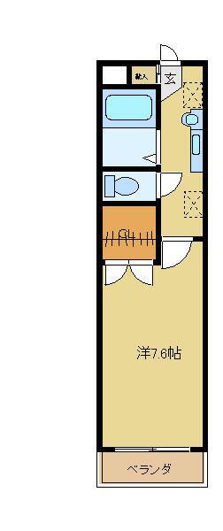 シャルマン草加III(1K/1階)の間取り写真