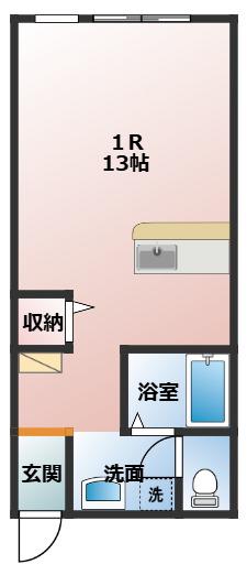 サクラメントハウス21(ワンルーム/2階)の間取り写真