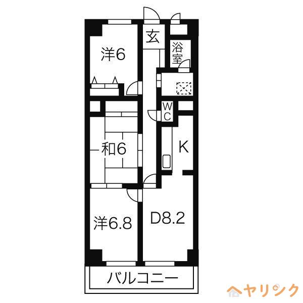 サニーコート矢田(3DK/1階)の間取り写真