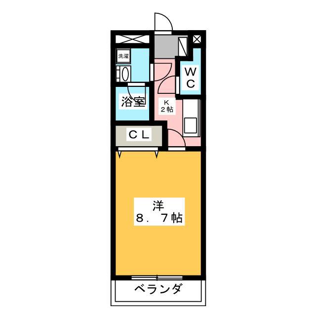 アメニティ・ハイム(1K/2階)の間取り写真
