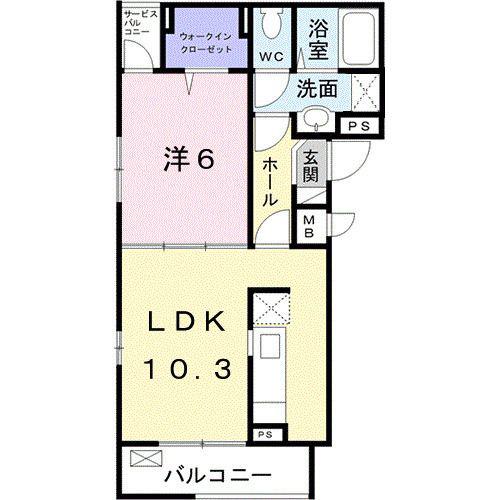 アハトフェルダ壱番館(1LDK/3階)の間取り写真