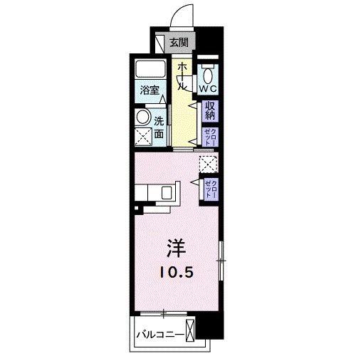 ウェーブII(ワンルーム/5階)の間取り写真