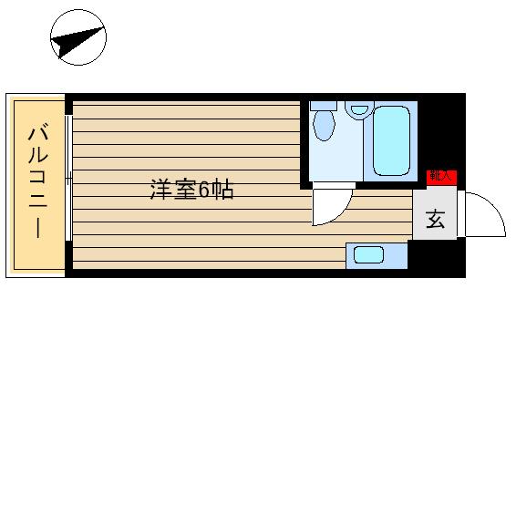 ヴィラサンミゲル(ワンルーム/2階)の間取り写真