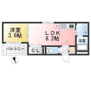 地下鉄鶴舞線 川名駅 徒歩3分 3階建 築1年(1LDK/1階)の間取り写真