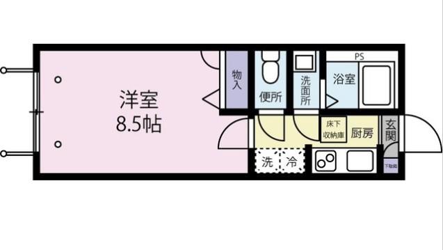 PARKS・K都立家政(1K/1階)の間取り写真
