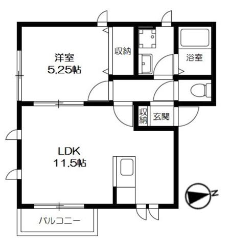 フォンテーヌ大池(1LDK/2階)の間取り写真