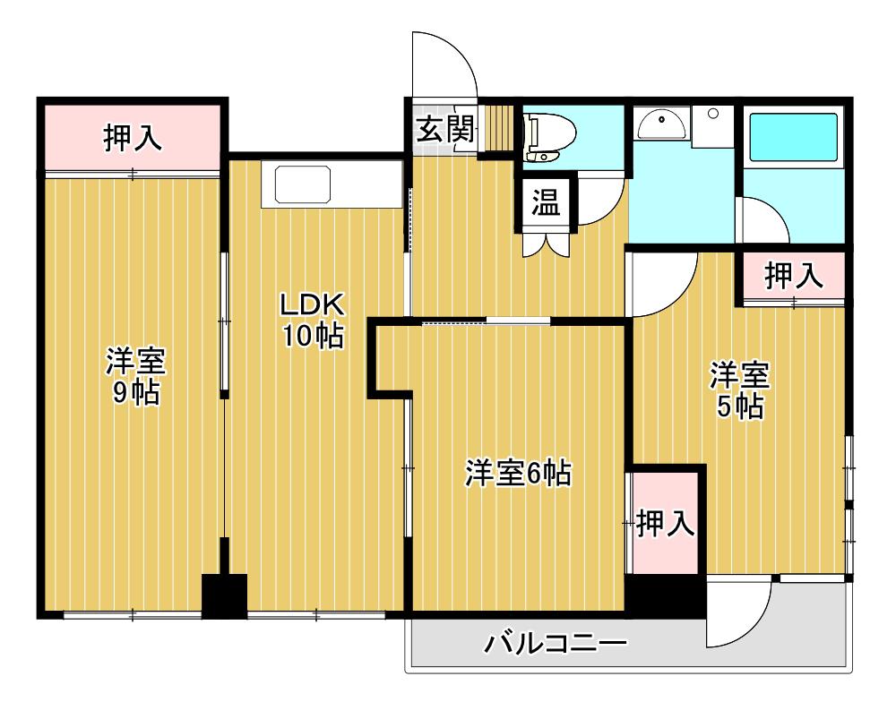大塚第一マンション(3LDK/2階)の間取り写真