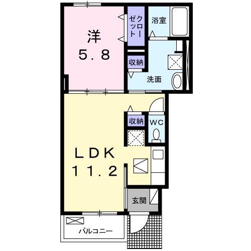 グラン ジュール(1LDK/1階)の間取り写真