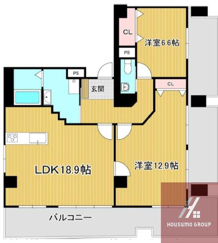 ダイアパレス四ツ橋(2LDK/8階)の間取り写真