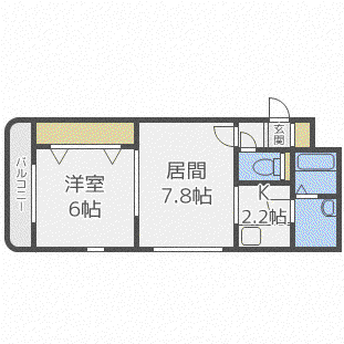 ドリーム新琴似(1LDK/4階)の間取り写真