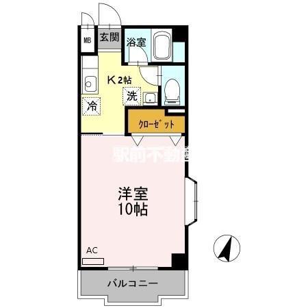 シャトルS&S(1K/4階)の間取り写真