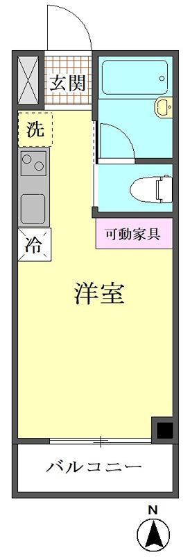 ベルフォレスト(ワンルーム/7階)の間取り写真