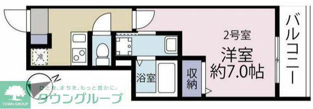VINES海老名(1K/1階)の間取り写真